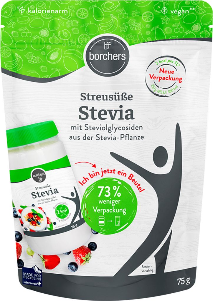 Borchers Stevia Kristalline Streusüße mit Erythrit 300g Produktbild 