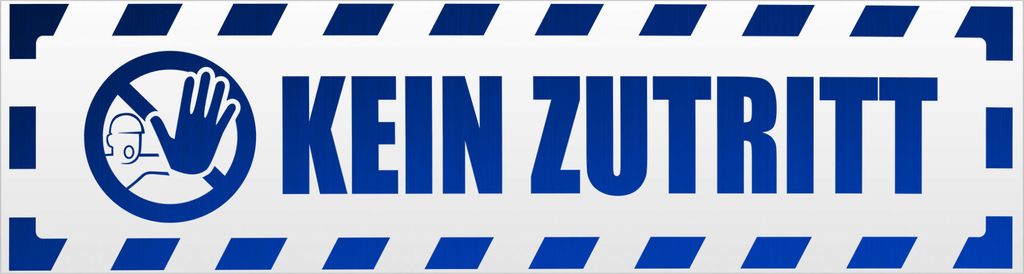 Kiwistar Kein Zutritt gestreift Magnetschild Schild magnetisch - 45cm Blau - reflektierend - Magnetfolie für Auto PKW Kfz