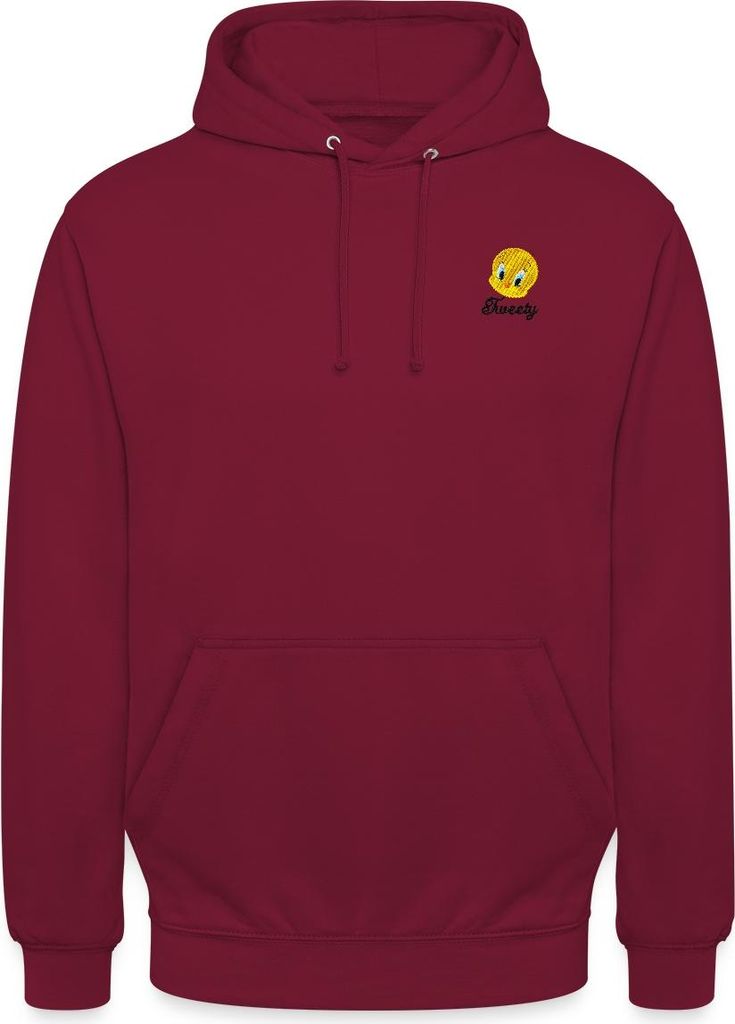 Spreadshirt Looney Tunes Tweety Porträt Stick Uni Hoodie, S, Bordeaux