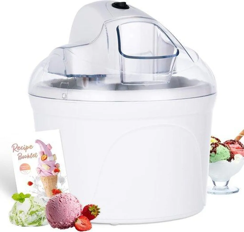 Machine à glace 15 L blanche idéale pour fêtes et grandes familles, 15L
