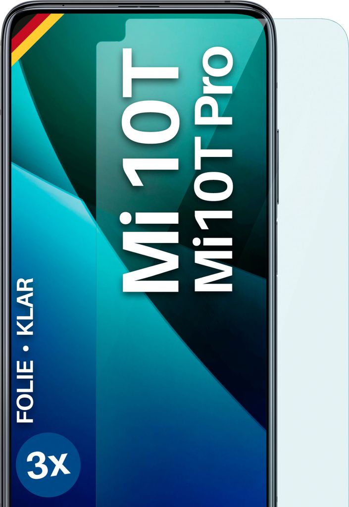 moex 3x Schutzfolie kompatibel mit Xiaomi Mi 10T / Mi 10T Pro - Displayschutzfolie dünn Folie, Klar