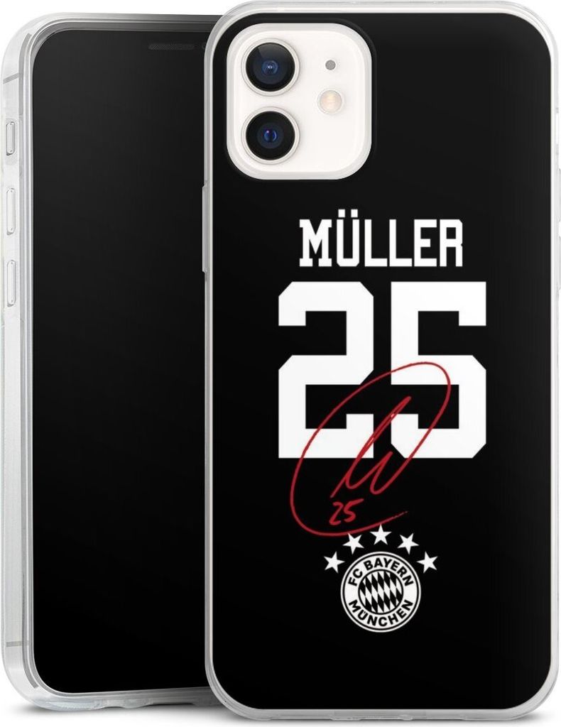DeinDesign Slim Hülle für Apple iPhone 12 Silikon Case Ultra Dünn Handyhülle FC Bayern München FCB Thomas Müller