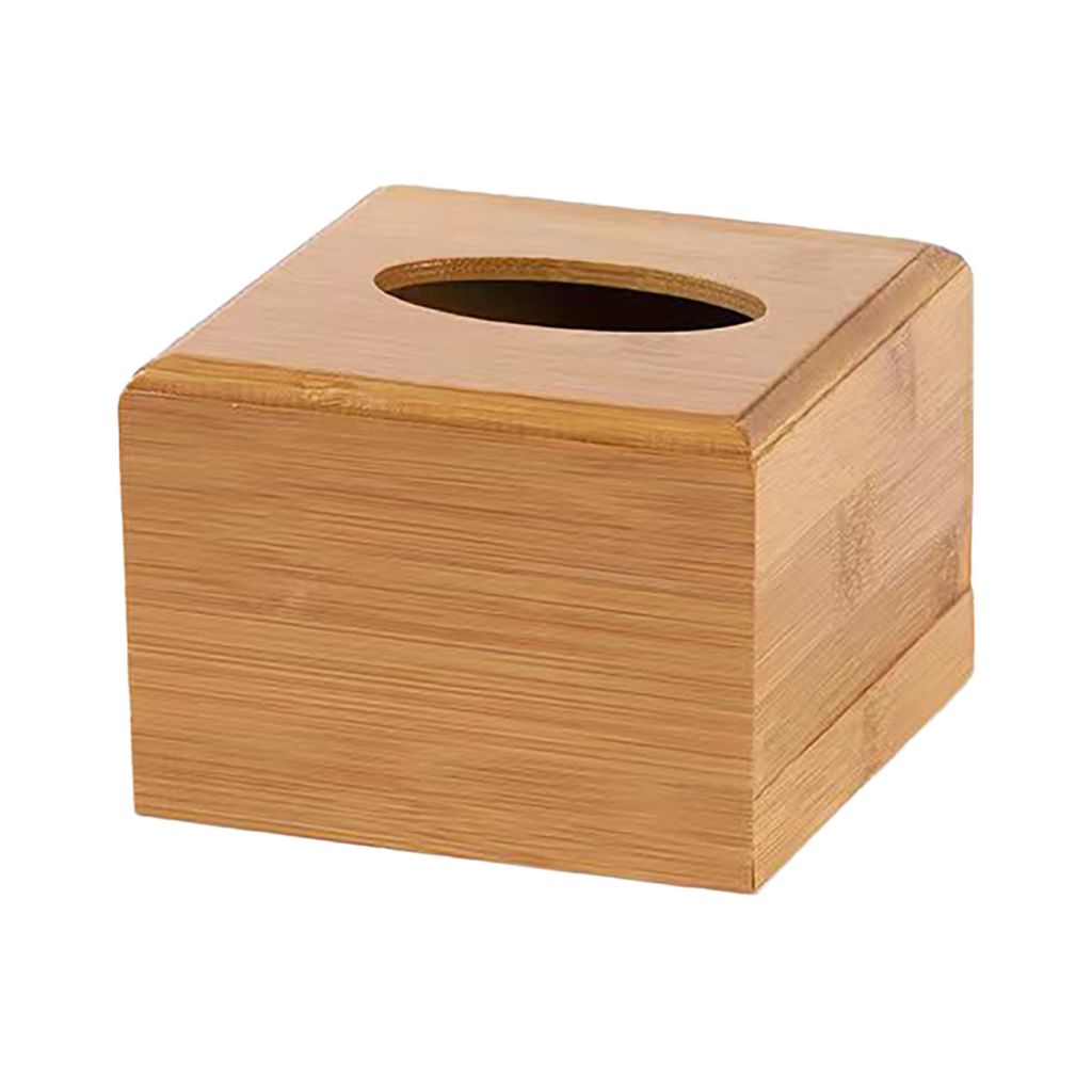 Taschentuchbox-Halter aus Bambus, quadratisch, für Zuhause, Restaurant, Hotel, Büro, kleine Größe, 11,5 x 11,5 x 8 cm