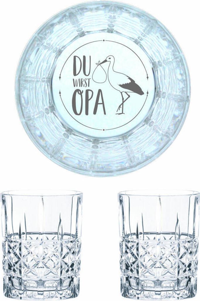 Nachtmann Whiskyglas Gravur Du Wirst Opa, Whiskeygläser Set, Gravur, Geschenk, Kristallglas, 345 ml, 2er Set