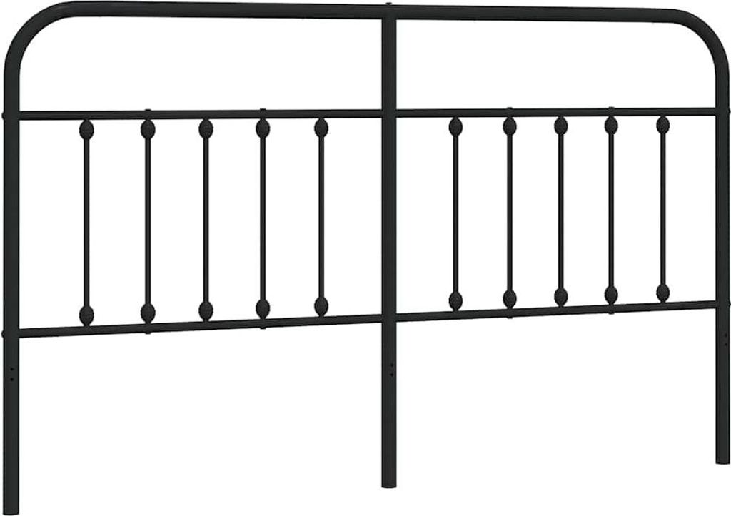 vidaXL Ersatz-Kopfteil Metall Schwarz 180 cm