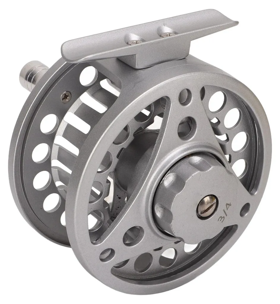 Moulinet de pêche mouche 3/4 entièrement métallique, aluminium CNC argent