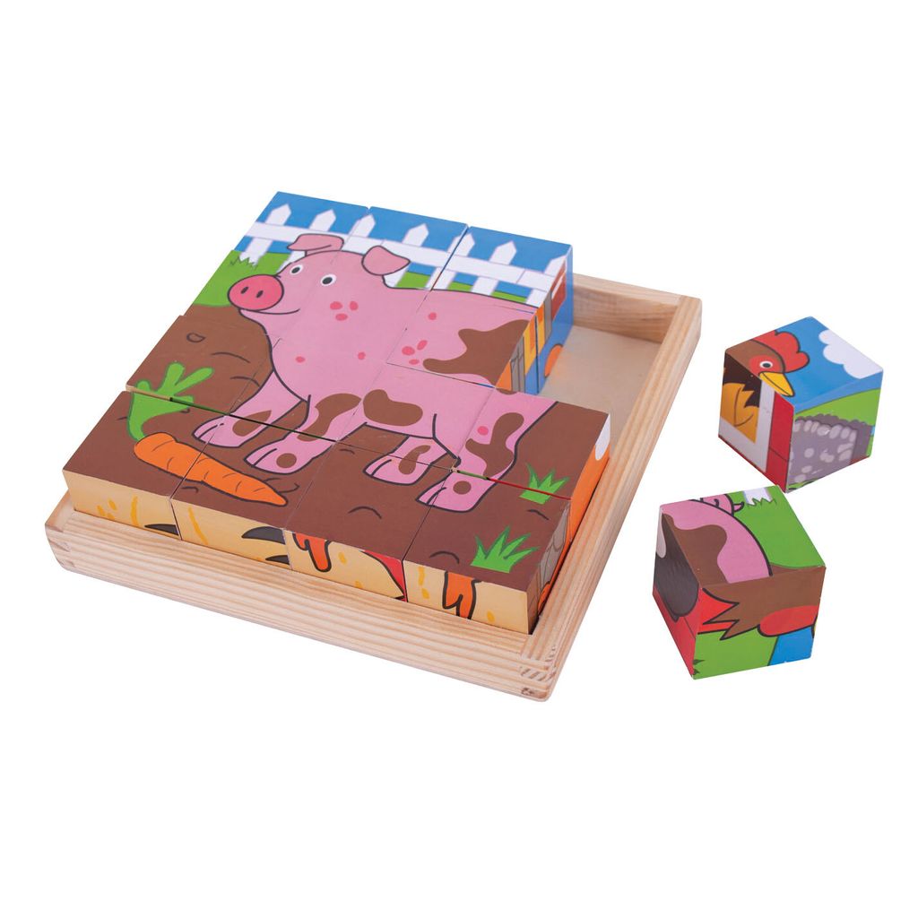 Bigjigs Bauernhof-Würfelpuzzle