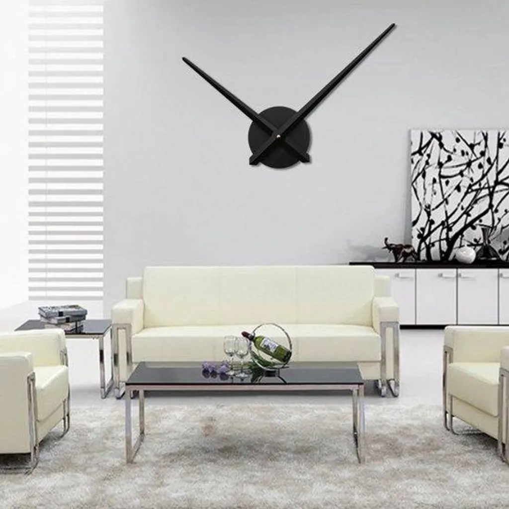 Horloge murale 3D silencieuse avec mouvement à quartz et aiguilles XXL