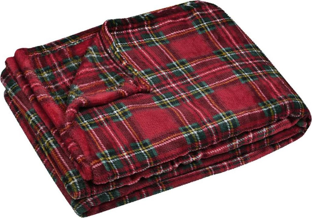 Fleecedecke mit Schottenkaro