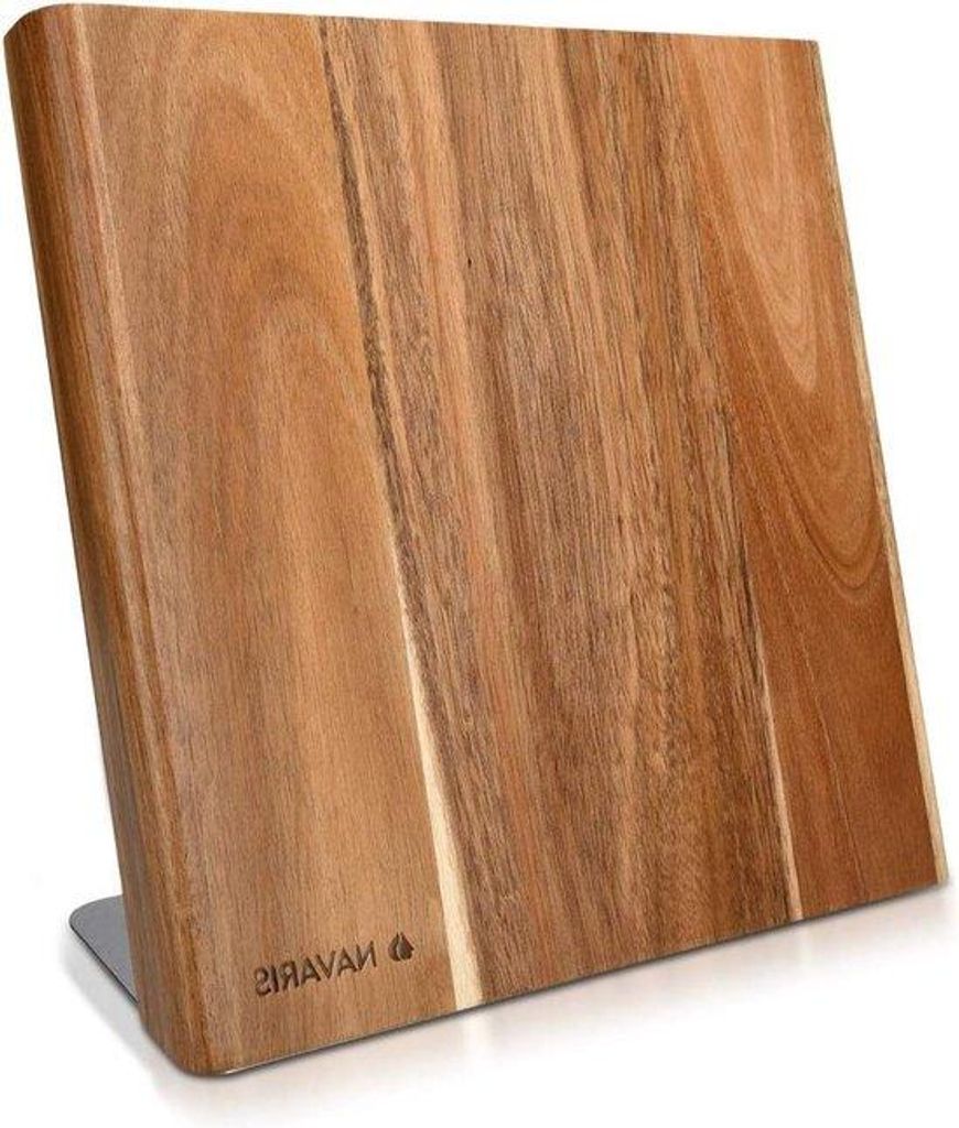 Holz-Messblock mit Magnet - 277 x 275 cm - Holz Organizer für Küchenwerkzeuge - Braun - Acacia-Holz.