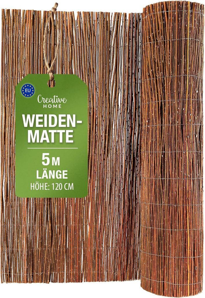 Creative Home Weidenmatte Balkon Sichtschutz Weide 120 x 500 cm (H x L)