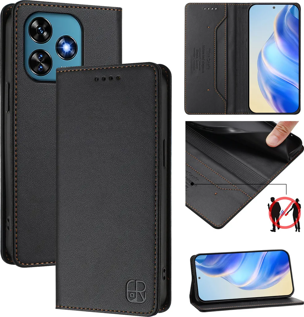 Cover Oukitel C51 Flip Nero - Protezione Integrale e Slot Carte Slim