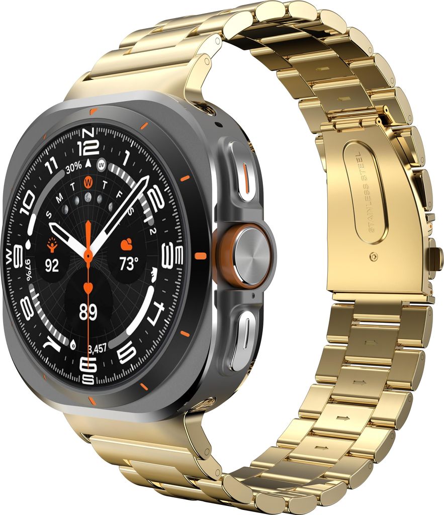 Cazy Uhrenarmband geeignet für Samsung Galaxy Watch Band (PrimeSteel) – Smartwatch-Armbänder (+Uhrenkürzungsset) – Universelles Armband geei...