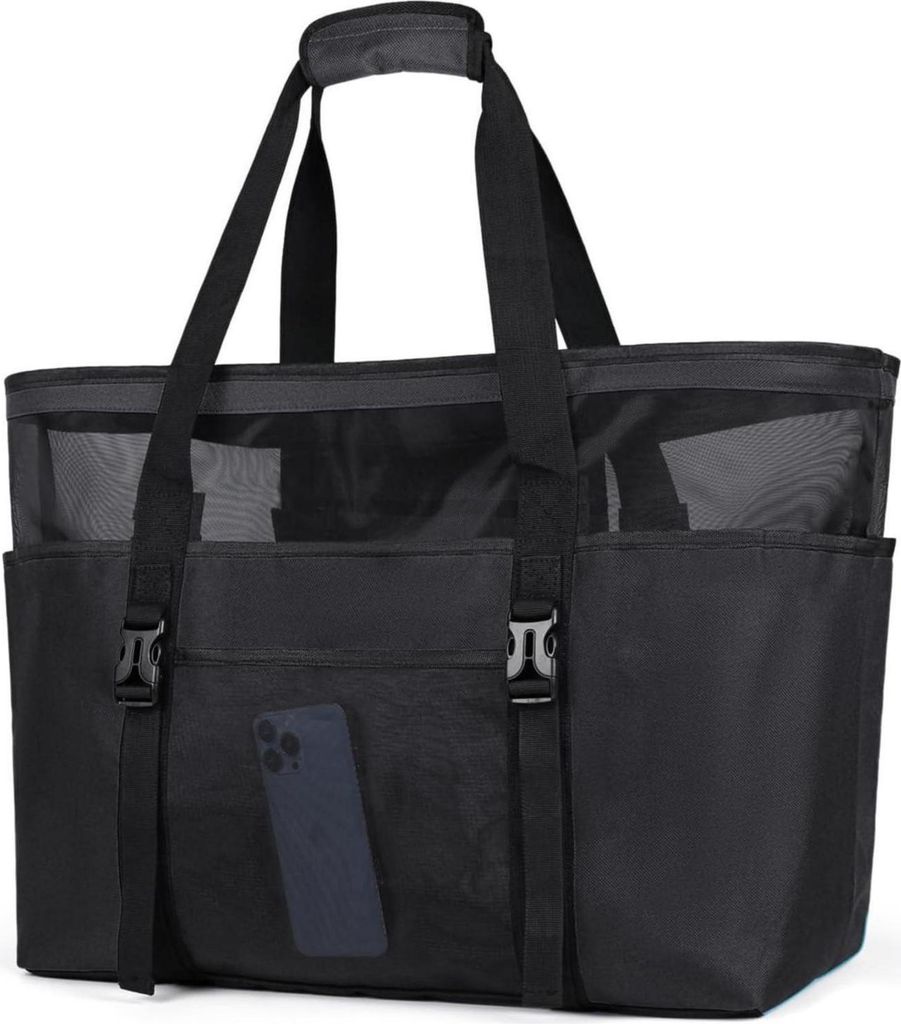 Strandtasche XXL Damen Badetasche Wasserdicht Mesh Beach Produktbild 