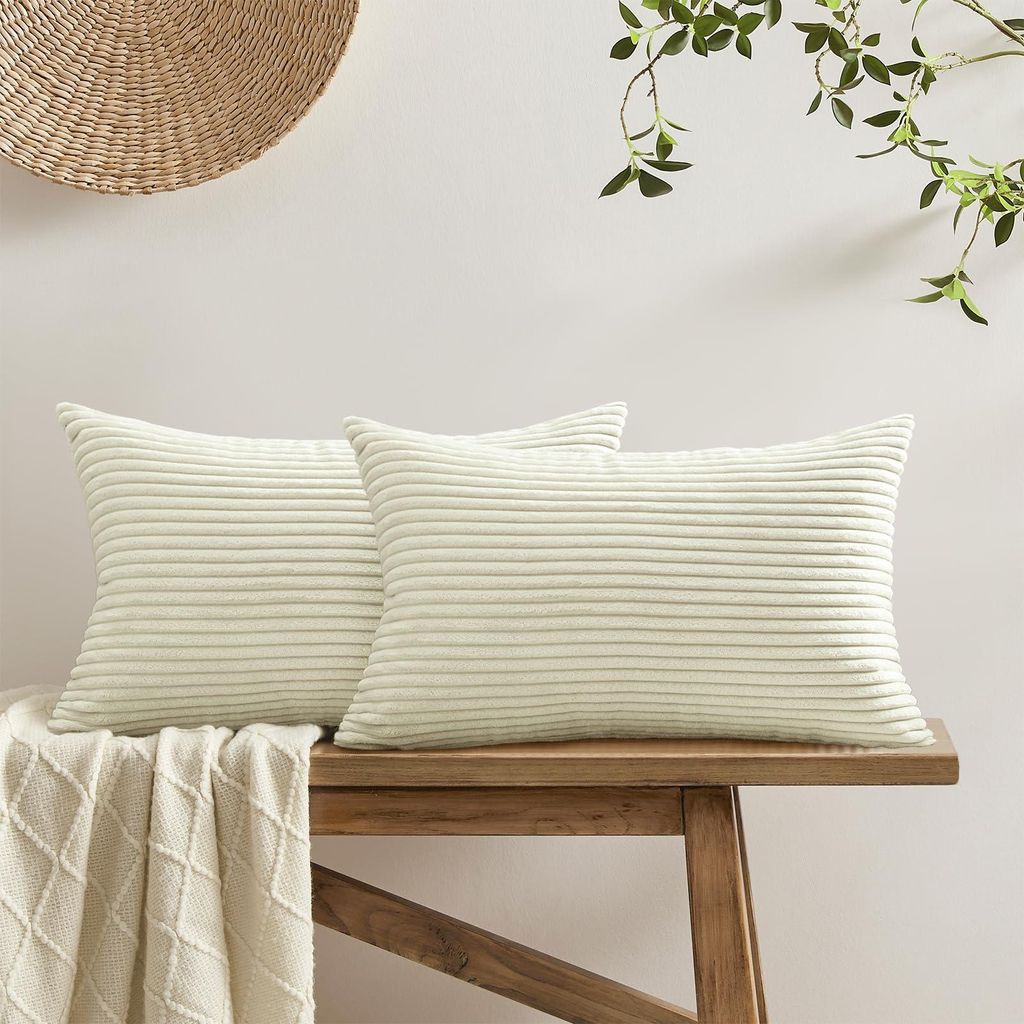 Kissenbezüge 30x50 cm, beige-weiß, flauschig, 2 Stück. Kissenbezüge für Sofa, Nackenkissen, Dekokissen, Sofakissen, Kissenbezug, Weihnachtsdek...