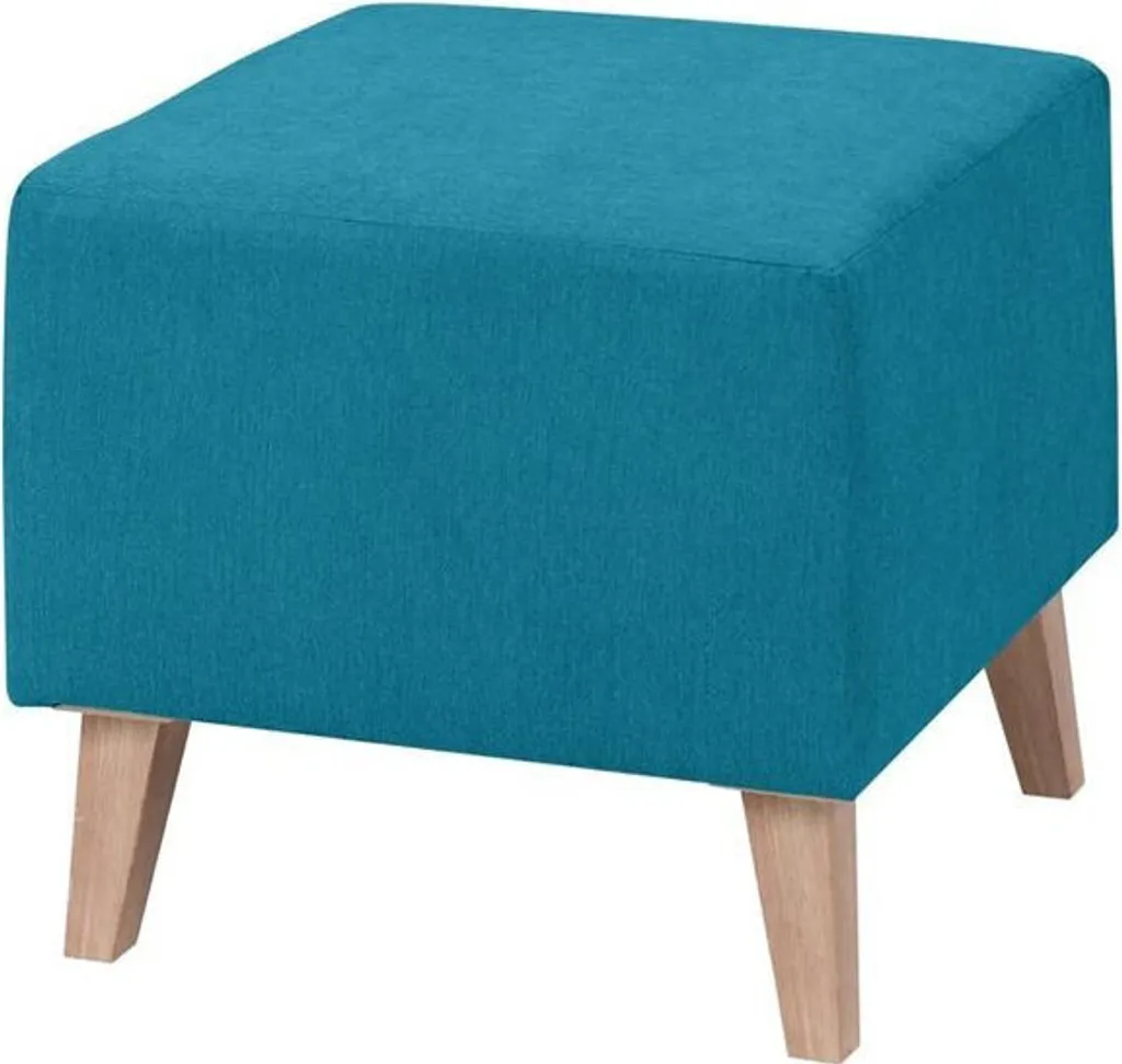 Tabouret de salon ODIN Bleu, Chaise d'appoint pieds bois San Remo
