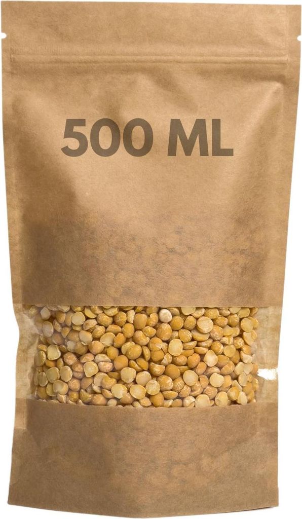 DOYPACK ECO Papiertüte mit kleinem Sichtfenster, 130 x 70 x 225 mm, PAP45/PET12/CPP30, 500 ml, 25 Stück