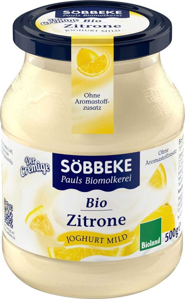 JOGHURT ZITRONE 7,5% 500 g (GLAS) - SOBBEKE