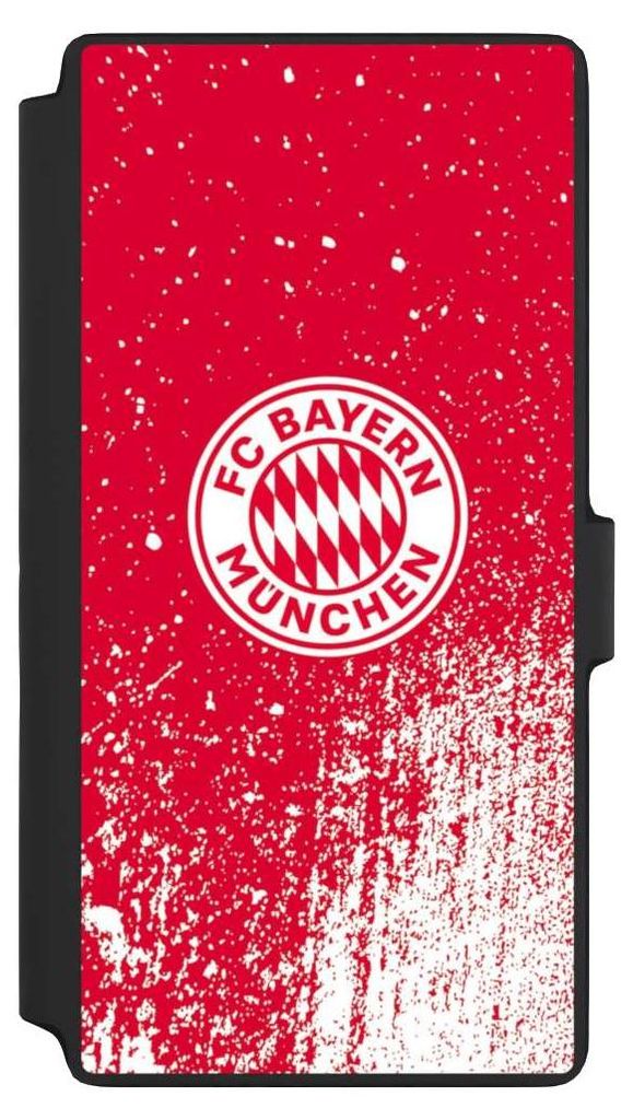 NIVOCASE Klapphülle für Samsung Galaxy S22 Ultra Handyhülle aus Kunst Leder NIVOflip schwarz FC Bayern München FCB Offizielles Lizenzprodukt