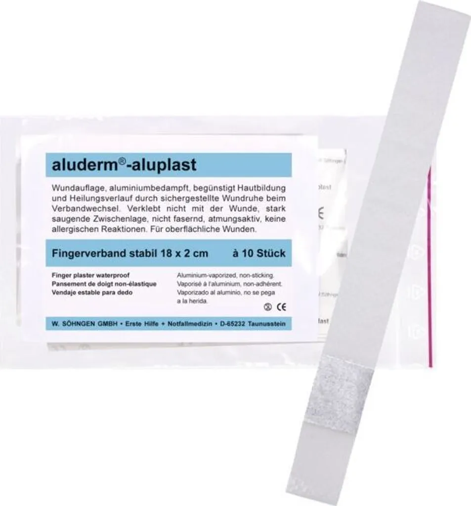 SÖHNGEN 1009161 benda per dita aluderm®-aluplast - stabile, 18 x 2 cm, 10 pezzi