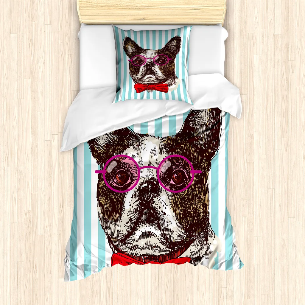 Copripiumino Antiacaro ABAKUHAUS 135x200 Bulldog Pop Art