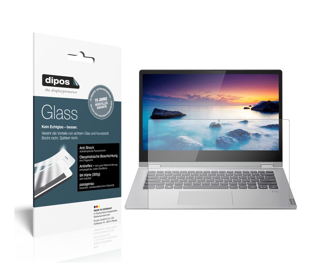 2x Schutzfolie für Lenovo IdeaPad C340-14 matt - Anti-Shock 9H Folie dipos Glass Kunststoffglas