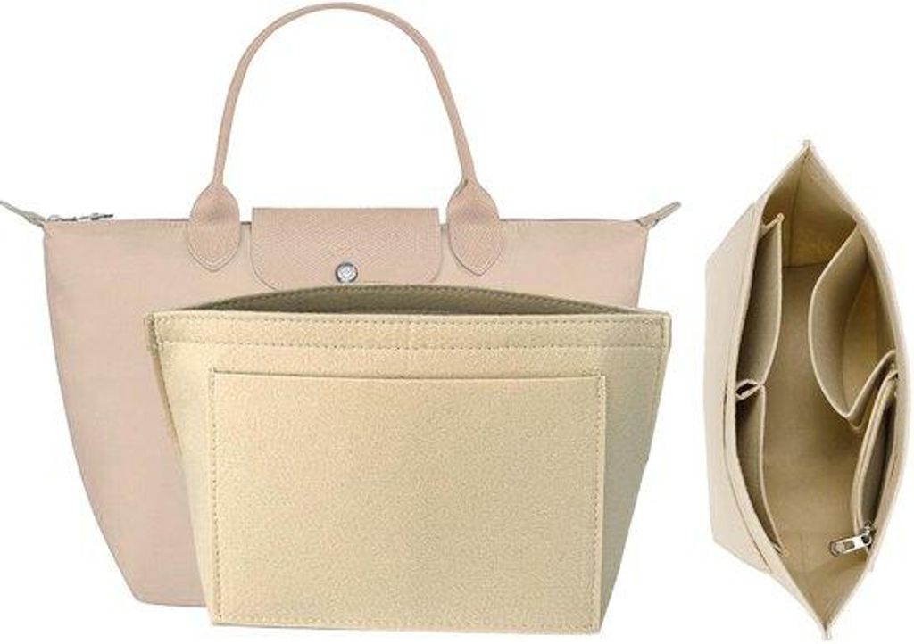 Beige-Tas-Organizer mit mehreren Fächern für Tote-Bag-Accessoires