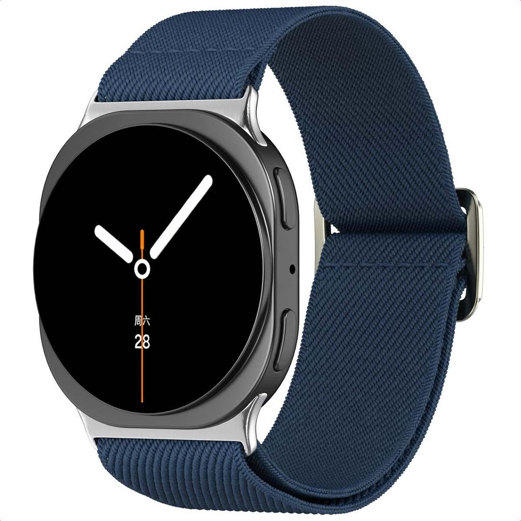 imoshion Elastisches Nylonarmband für Samsung Galaxy Watch 8 (40/44mm) / Classic (46mm) - Dunkelblau