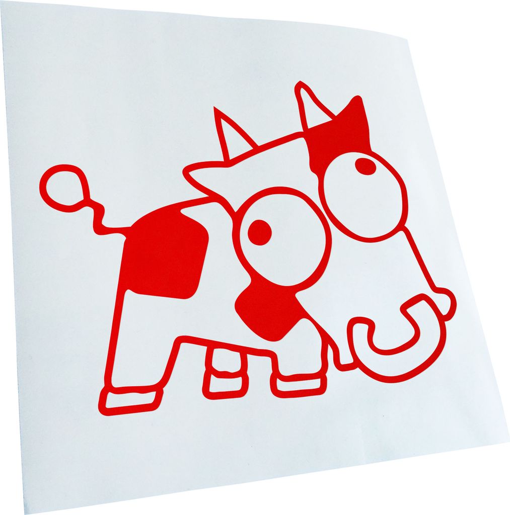 Kiwistar - Autoaufkleber - rot - 40 x 31 cm - Drift Cow - Heckscheibenaufkleber - Aufkleber für Auto Kfz Fahrrad, LKW, Truck Mofa