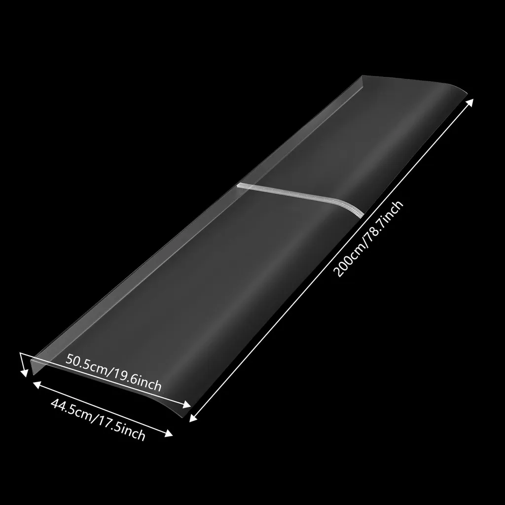 Auvent de porte transparent 120x80 cm avec fixation murale solide - 3
