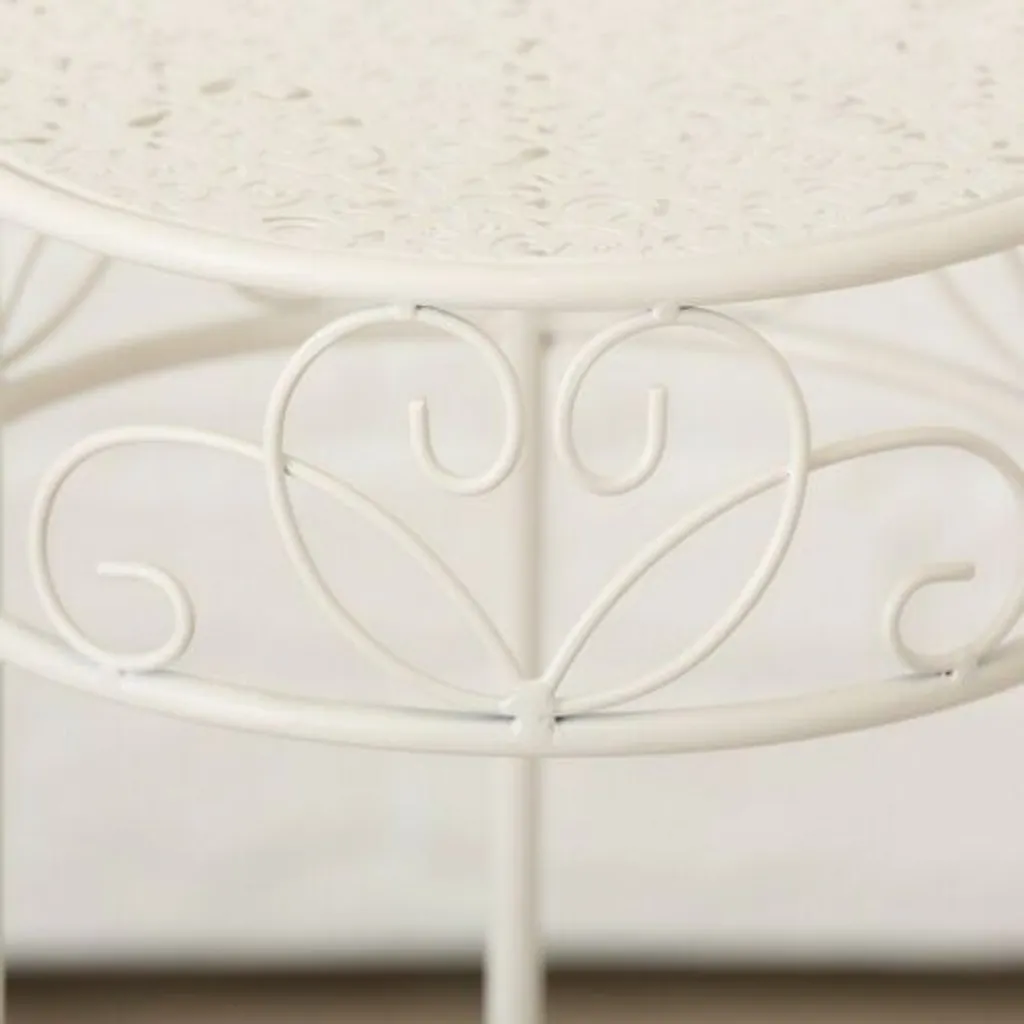 Table pour téléphone blanche en métal 70 cm - Support stable et robuste - 3