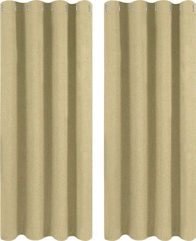 Rideaux occultants thermiques beige 135x225 cm en polyester de qualité