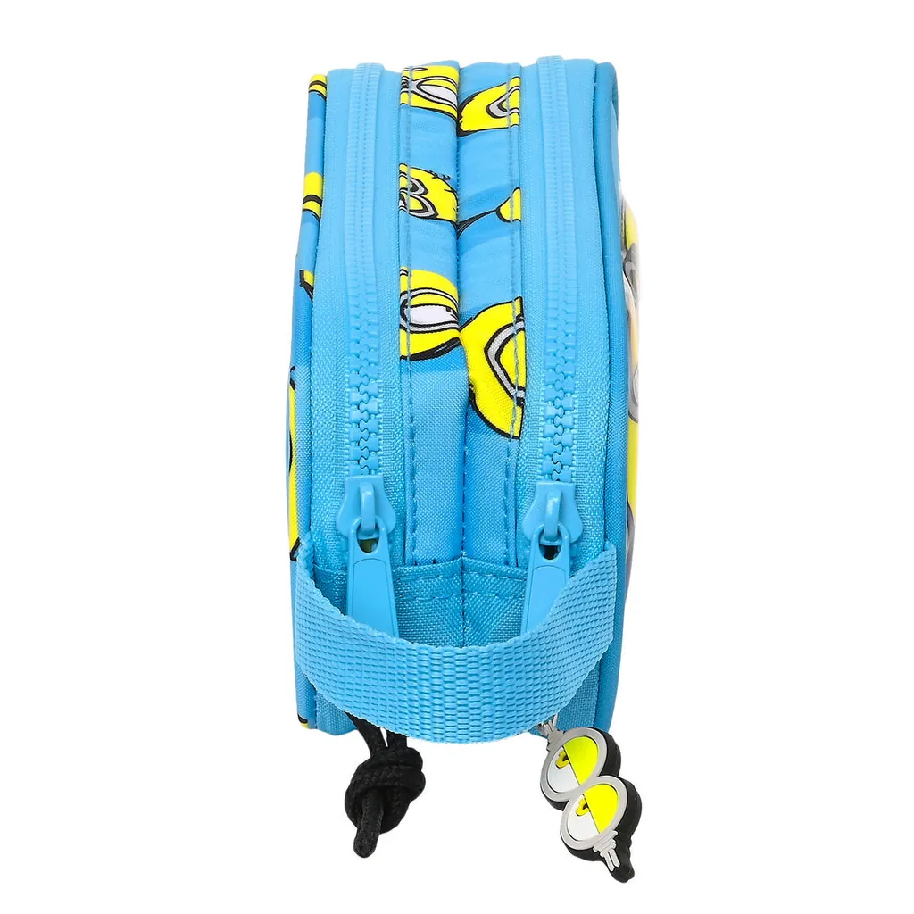 Trousse scolaire double Minions Minionstatic bleue multi-usages