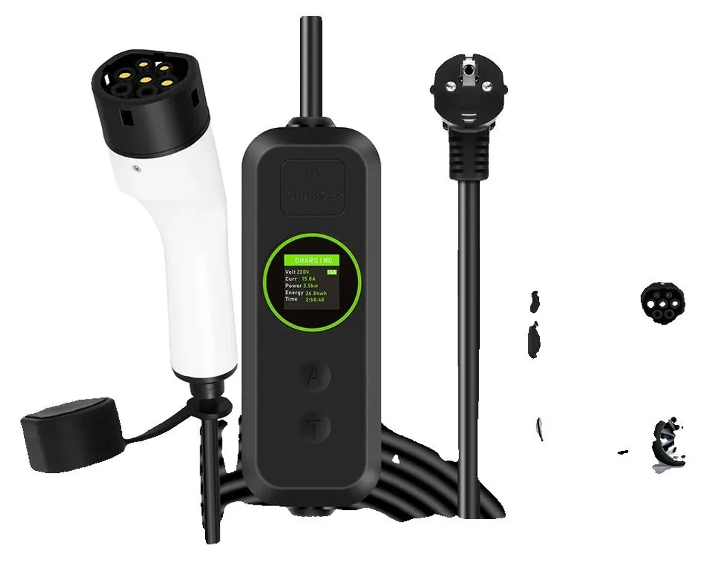 Chargeur voiture électrique pour prise domestique 16A avec câble de 5m