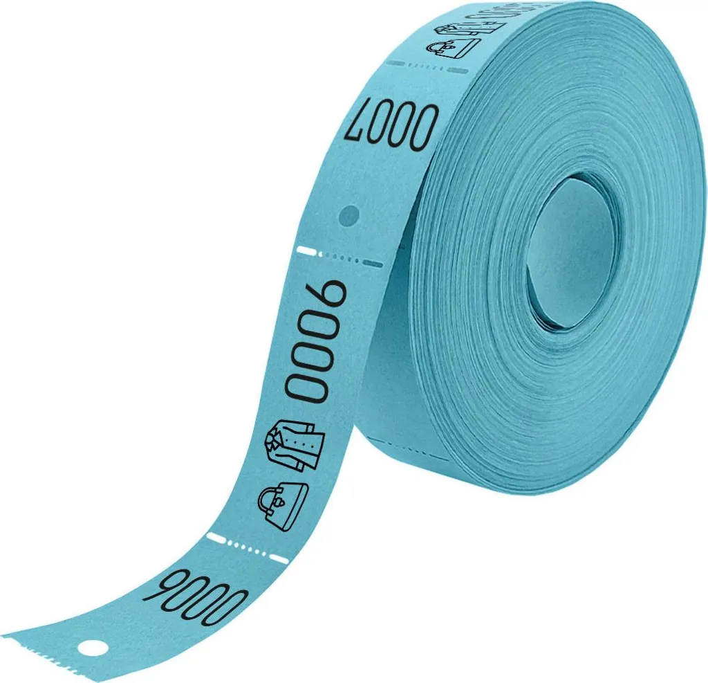Tickets vestiaire bleu sur rouleau CombiCraft - 500 tickets numérotés