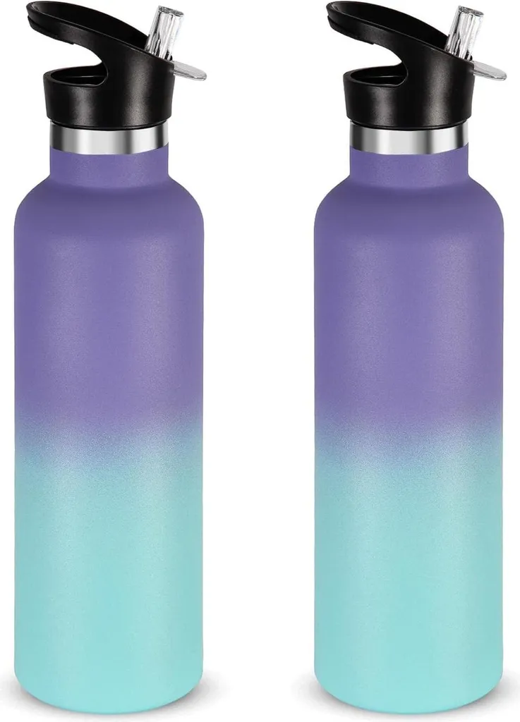 Bouteille sport 750ml isotherme pour l'école et le plein air - Lot de 2