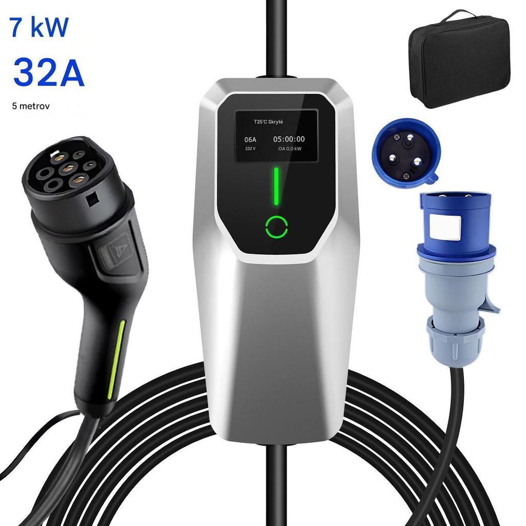 32A EVSE EU nabíjací kábel pre elektromobily typu 2 Obrázok produktu 