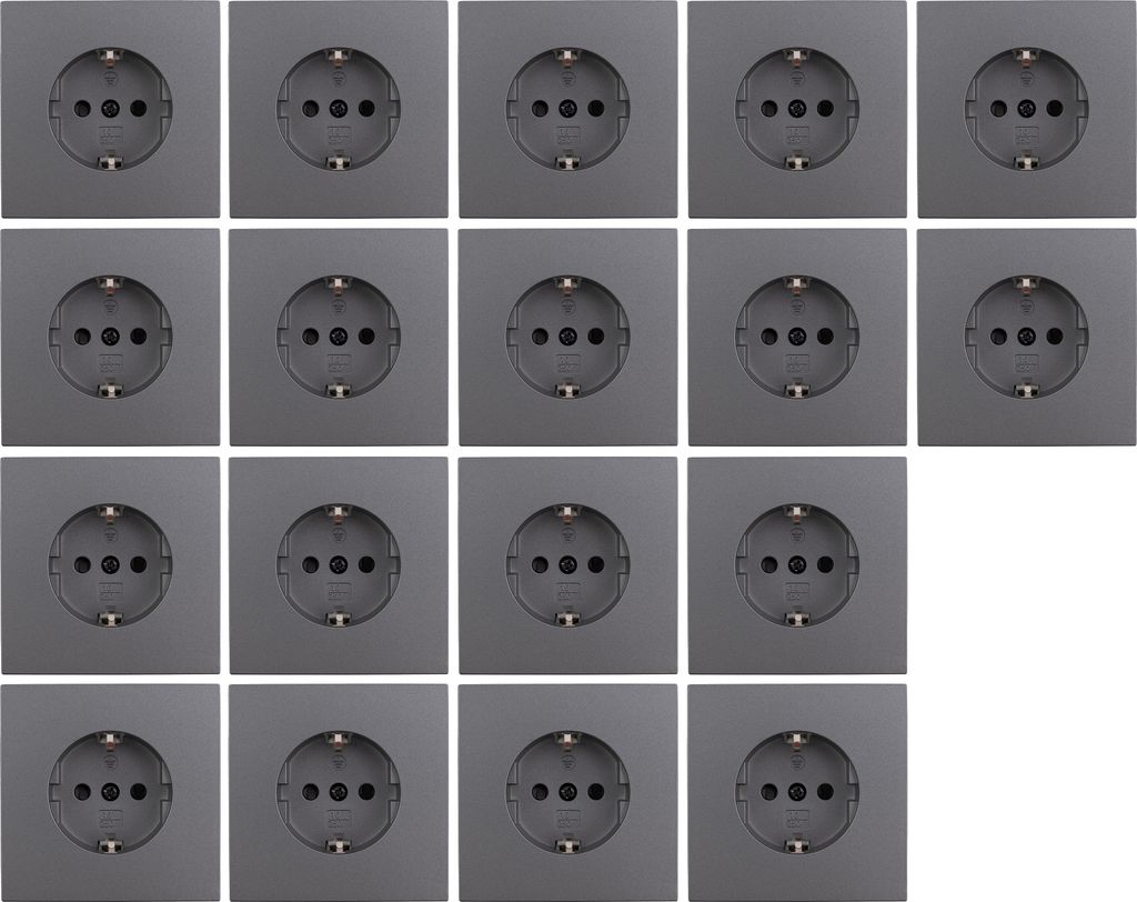 18x Schutzkontakt-Steckdose McPower "Shallow", 250V/16A, Produktbild 
