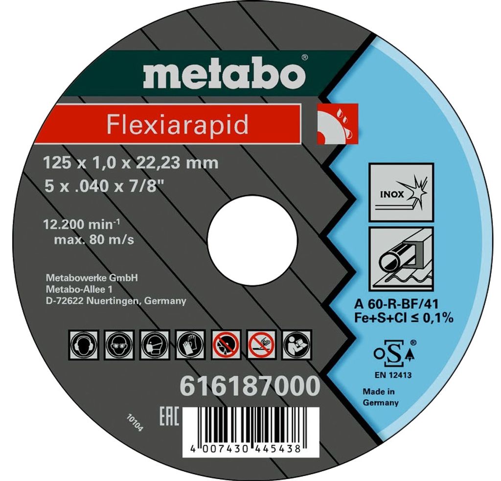 Metabo Flexiarapid 125x1,0x22,2 Inox