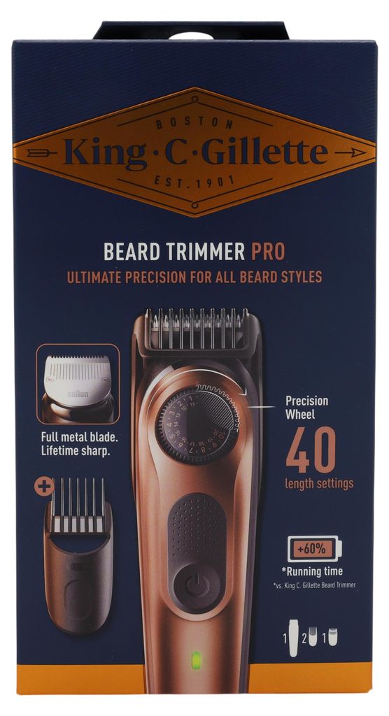 Gillette King C. Beard Trimmer Pro elektrischer Barttrimmer Produktbild 