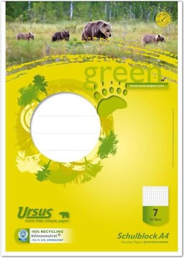 Staufen Schulblock green Lineatur 7 großkariert 50 Blatt 70g/m² DIN A4