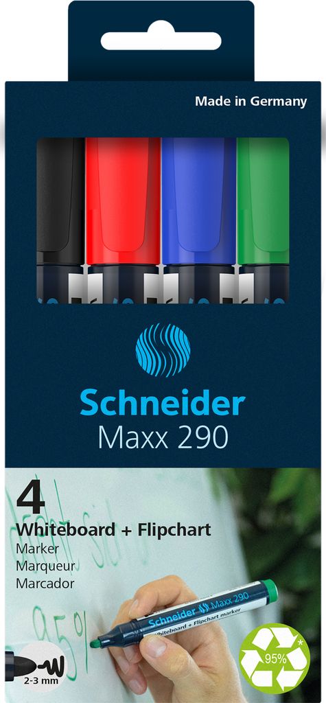 Schneider Schreibgeräte Maxx 290, 4 kusov, Čierna, Modrá, Obrázok produktu 