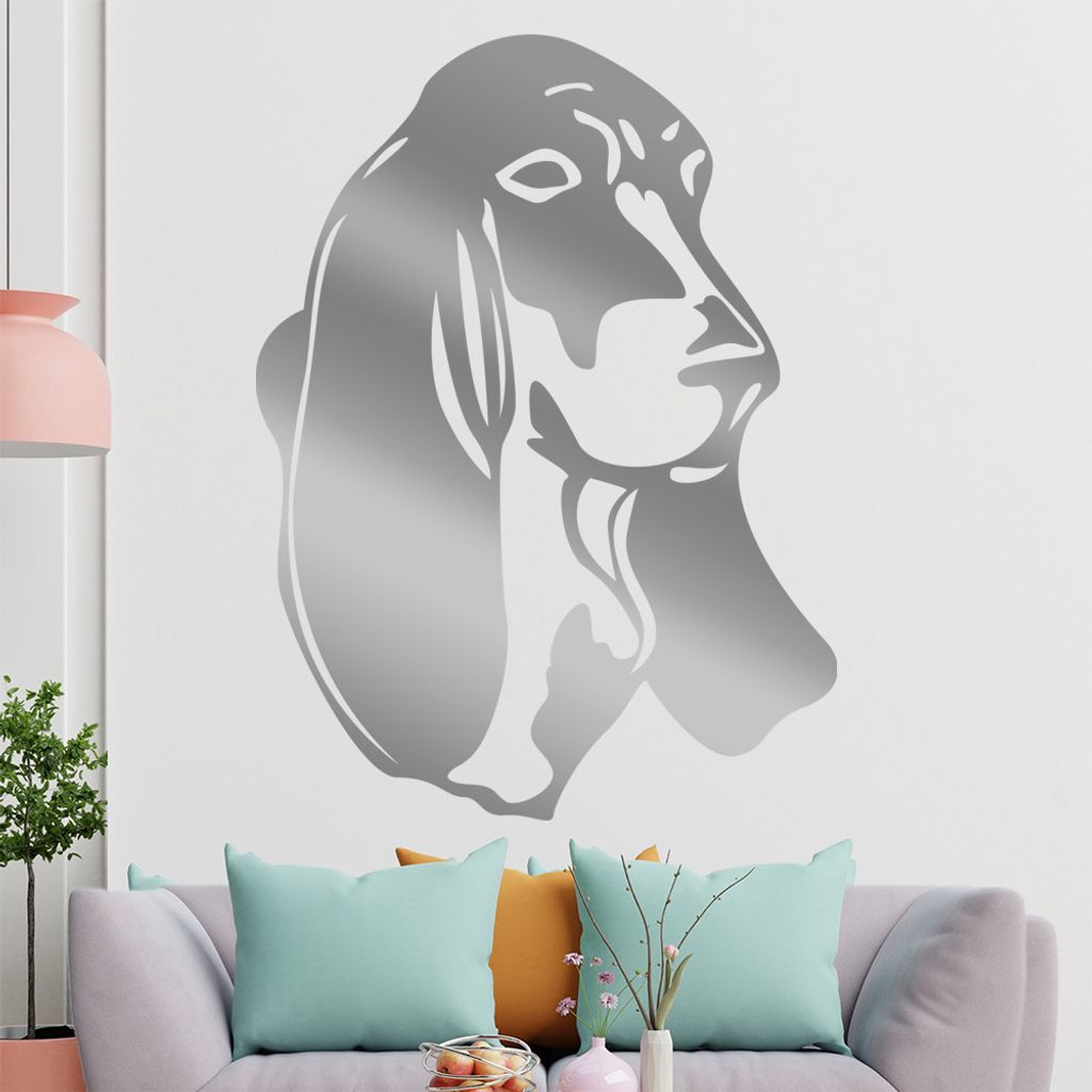 KIWISTAR Basset Hound - Ohren Hund Wandtattoo in 6 Größen - Wandaufkleber Wall Sticker - Dekoration, Küche, Wohnzimmer, Schlafzimmer, Badezimmer