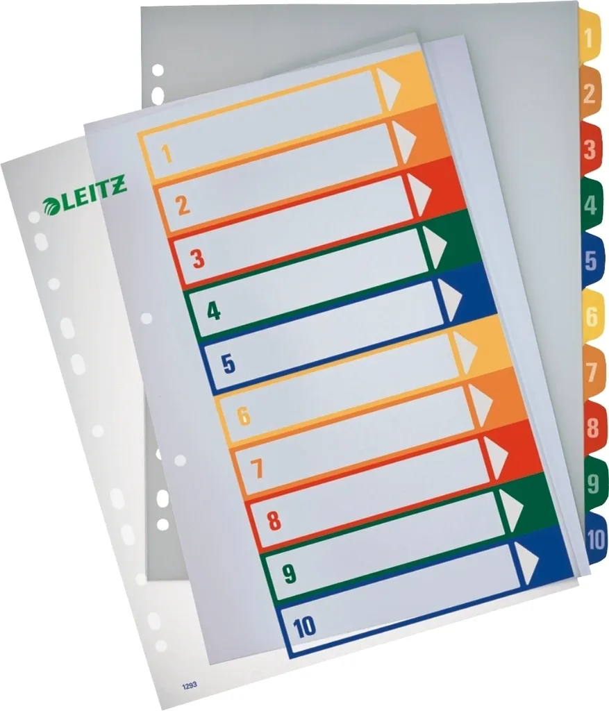 Intercalaires Numérotés 1-10 A4 XL pour Archivage et Classeurs Bureau