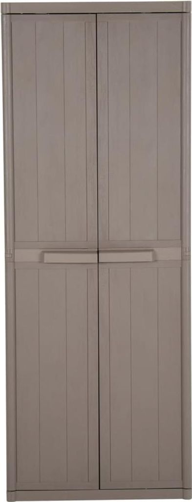 vidaXL Gartenschrank Braun 65x45x172 cm PP Holz-Optik