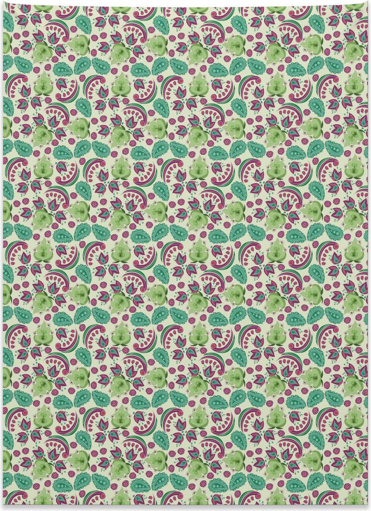 Abakuhaus Paisley Wandteppich, Blumengesteck aus Weiches Mikrofaser Stoff Kein Verblassen Klare Farben Waschbar, 110 x 150 cm, Mehrfarbig