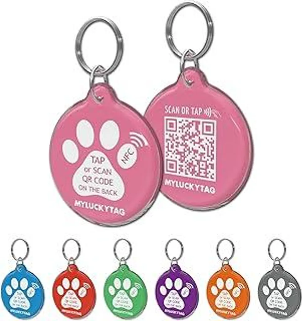 MYLUCKYTAG Smart Pet ID Tag - Medaglietta Personalizzata QR & NFC