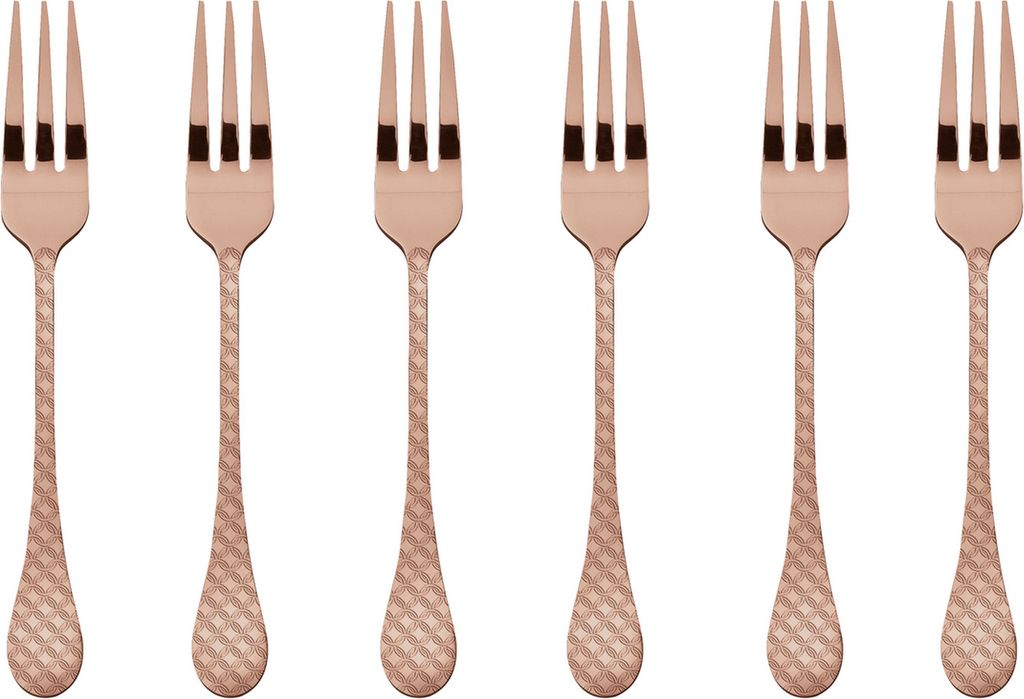 Sambonet Set 6 Kuchengabeln Edelstahl/PVD Kupfer 52766CA5