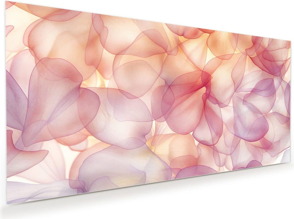Glasbild 80x40cm in XXL für Wohnzimmer, Schlafzimmer Motiv Zarte Blütenblätter