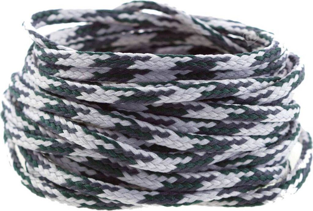 3m Polyesterschnur 4mm mehrfarbig PES Kordel Polyesterkordel Flechtschnur , Farbe:schwarz/grau